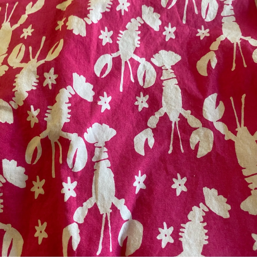Talbots Tunic Top Shirt Lobster Print Pink Blue Womens Size Small Popover - Picture 10 of 10